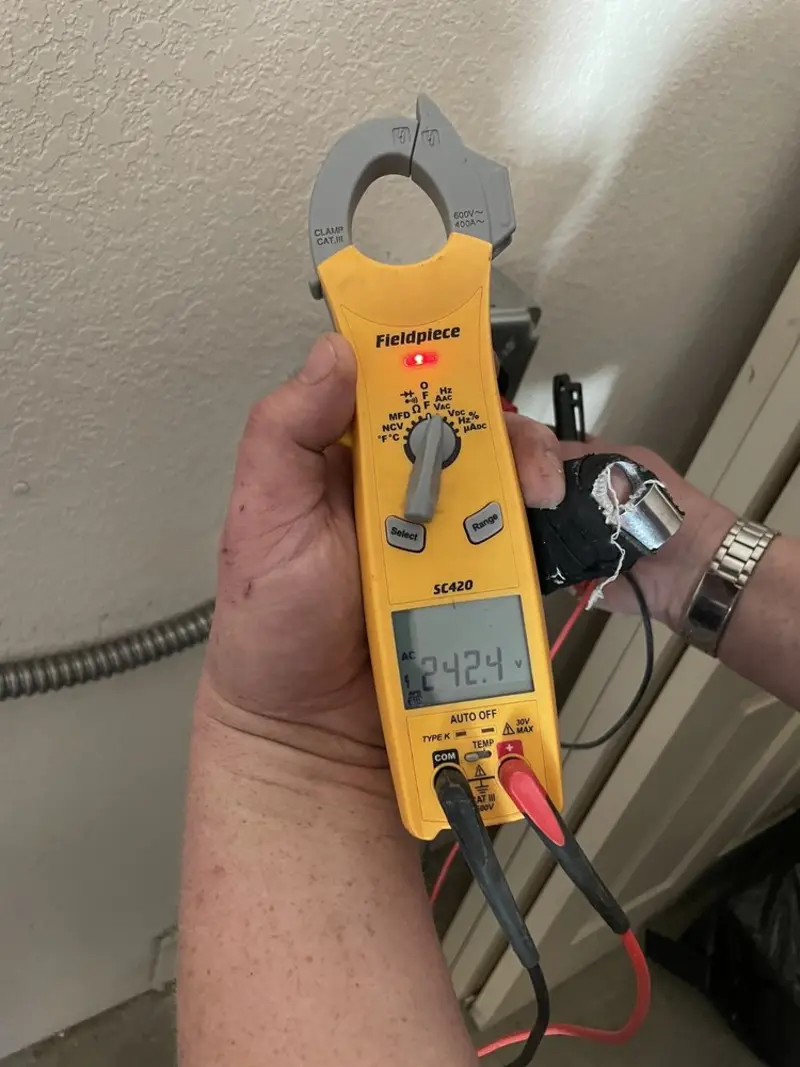 Voltage testing with clamp meter during Generator Installation in Jackson